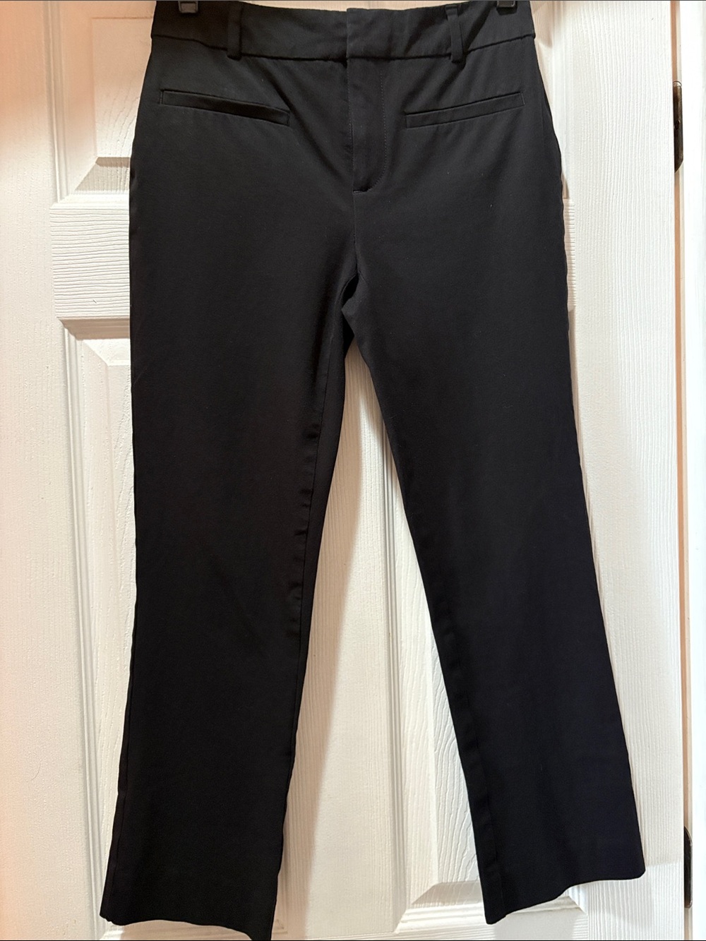 Maeve Black Cropped Straight-Leg Dress Pants